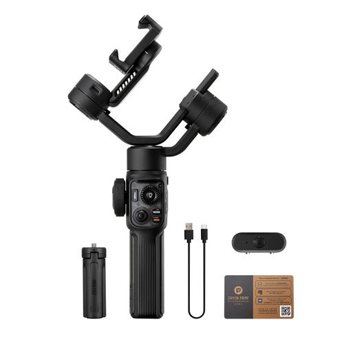 ZHIYUN SMOOTH 5S AI COMBO Handheld 3-Achsen-Gimbal-Stabilisator fuer Telefon-Vlog-Gimbal Anti-Shake Al Tracking Gestensteuerung Eingebautes LED-Fuelllicht mit Mini-Stativ Max. 300 g Nutzlast Ersatz fuer iPhone 15/14/13/12 Android-Smartphones
