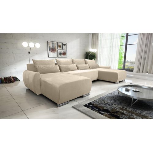 Beige Grosses Ecksofa Bett Koda U Bettencontainer