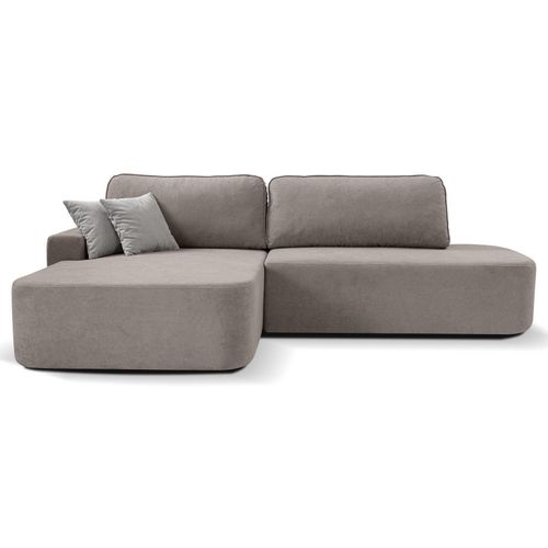 BEAUTYSOFA Ecksofa GAVI - Links seite Eckcouch L-Form mit Schlaffunktion & Bettkasten - Dunkelbeige (Velo624)