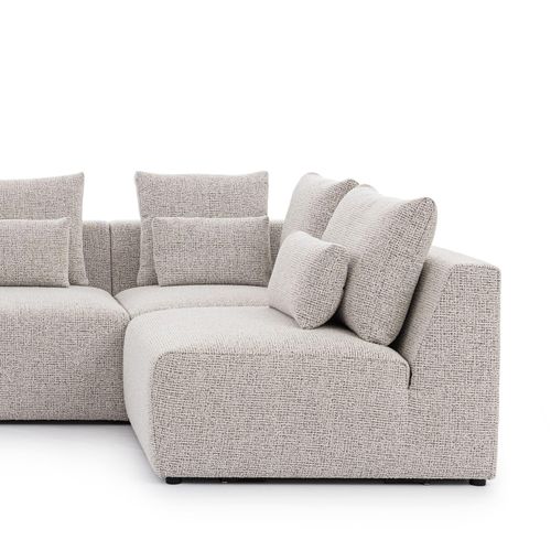 Ecksofa BASTIA L Modular 1.5BL+1.5+R+1.5KP+PUFA Breite 318 cm