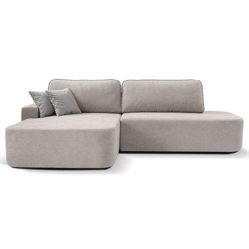 BEAUTYSOFA Ecksofa GAVI - Links seite Eckcouch L-Form mit Schlaffunktion & Bettkasten - Hellbeige (Velo621)