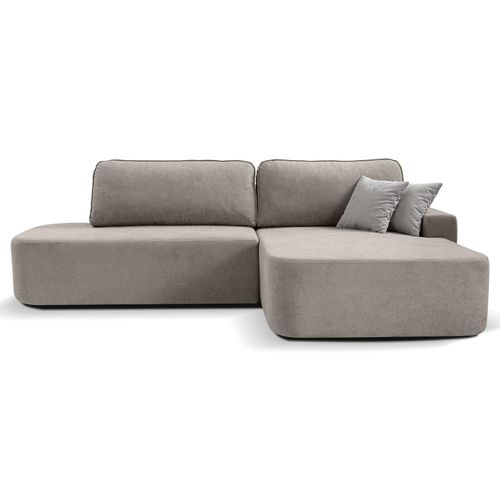 BEAUTYSOFA Ecksofa GAVI - Recht seite Eckcouch L-Form mit Schlaffunktion & Bettkasten - Beige (Velo623)
