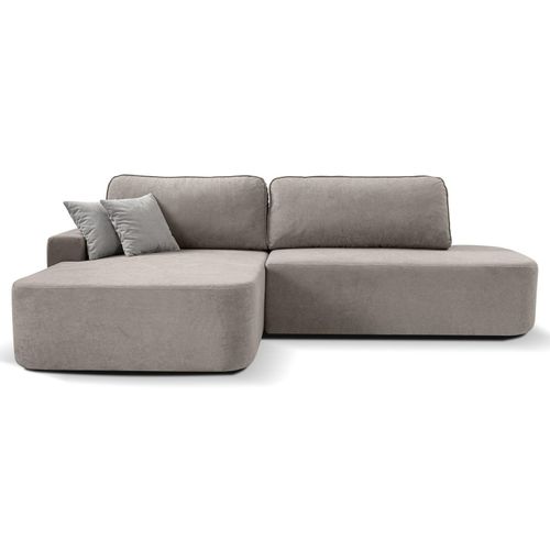 BEAUTYSOFA Ecksofa GAVI - Links seite Eckcouch L-Form mit Schlaffunktion & Bettkasten - Beige (Velo623)