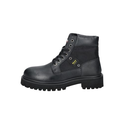 Blauer Stiefelette Stiefelette Leder/Textil