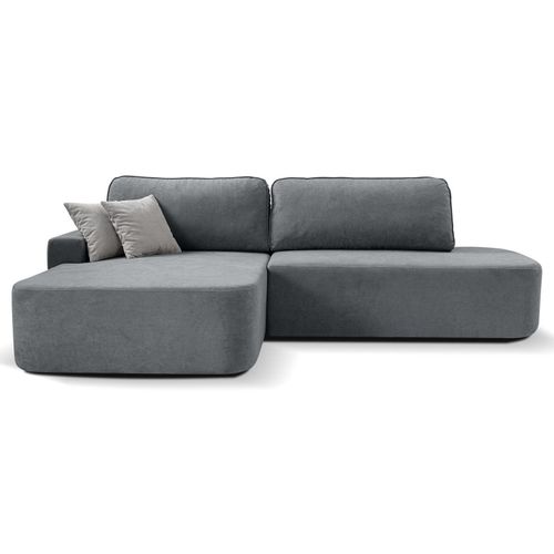 BEAUTYSOFA Ecksofa GAVI - Links seite Eckcouch L-Form mit Schlaffunktion & Bettkasten - Hellgrau (Velo633)