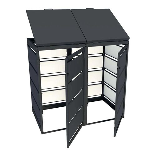 Mülltonnenbox 2er Set 120L in RAL 8017 Braun