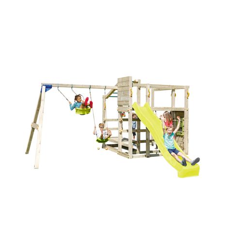 Spielturmking Spielturm CROSSFIT mit Rutsche + Doppelschaukel - Gelb DH755