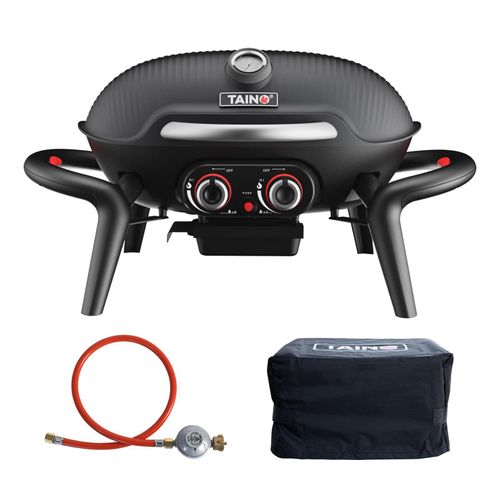 TAINO KENAI Gasgrill klein Tischgrill Outdoorküche Aluguss Schwarz