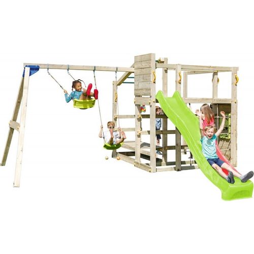 Spielturmking Spielturm CROSSFIT mit Rutsche + Doppelschaukel - Grün DH758