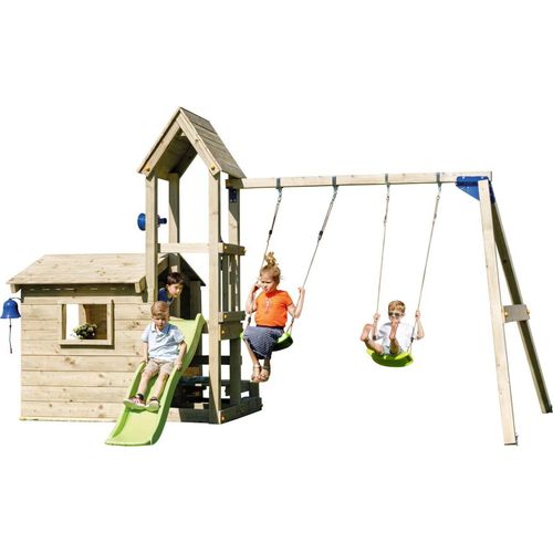 Spielturmking Spielturm LOOKOUT mit Rutsche + Doppelschaukel - Limongrün DH760