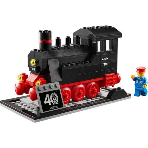 Lego, 40370 Zugset 188tlg. 40. Geburtstag Miniatur-Dampfmaschine, Schwarz / Rot