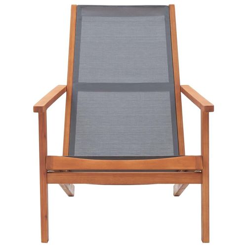Garten-Loungestuhl Grau Eukalyptus Massivholz und Textilene
