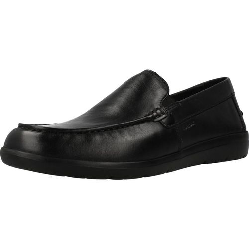 GEOX Slipper LEITAN, Glattleder, Schwarz, Herren