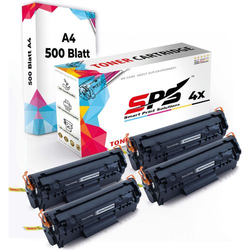Druckerpapier A4 + 4x Multipack Set Kompatibel für HP Laserjet 3055 (Q2612A/12A) Toner-Kartusche Schwarz XL 3000 Seiten