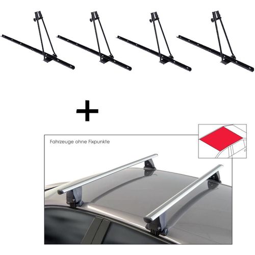 4x Fahrradträger ORION + Dachträger VDP Delta kompatibel mit Chrysler 300 II (4 Türer) ab 2011