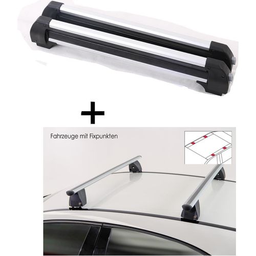 Skiträger VDP-S4 4 Paar Ski + Dachträger VDP Delta kompatibel mit für Peugeot 3008 (5 Türer) 2009-2016