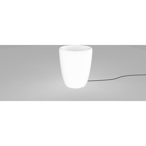 Blumentopf beleuchtet Weiß mit Stecker Kabel Ø 35 cm H: 41 cm E27 Außenleuchte Dekolicht Pflanzkübel Topf Outdoor