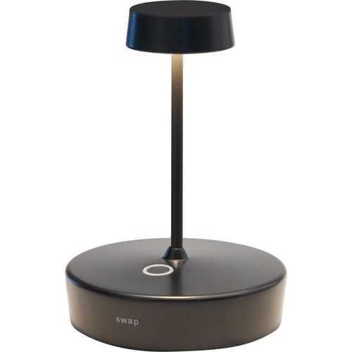 Zafferano Swap Tischlampe - Aufladbare LED Außenlampe - 32,5 cm - Schwarz