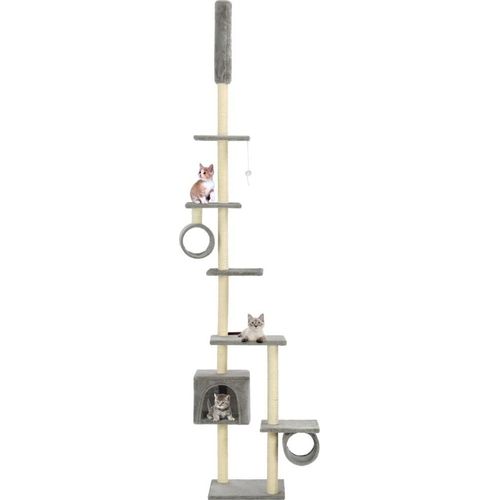 Katzenbaum mit Sisal-Kratzsäulen 260 cm Grau
