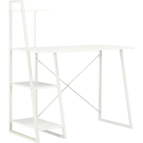 vidaXL Schreibtisch mit Regaleinheit Weiß 102×50×117 cm - Schreibtisch - Schreibtische - Schreibtisch Mit Regalen - Schreibtische Mit Regalen