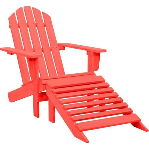 Adirondack-Gartenstuhl mit Fußstütze Massivholz Tanne Rot