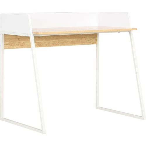 Schreibtisch Weiß und Eiche 90x60x88 cm