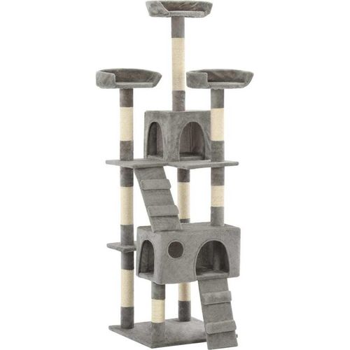 Katzen-Kratzbaum mit Sisal-Kratzsäulen 170 cm Grau