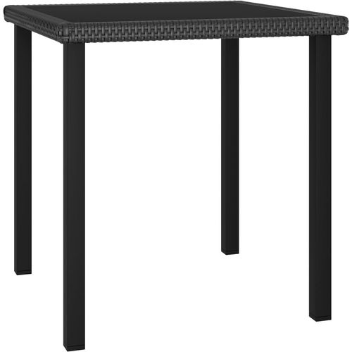 Garten-Esstisch Schwarz 70x70x73 cm Poly Rattan