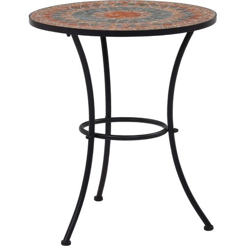 Mosaik-Bistrotisch Orange/Grau 60 cm Keramik