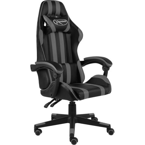 Gaming-Stuhl Schwarz und Grau Kunstleder
