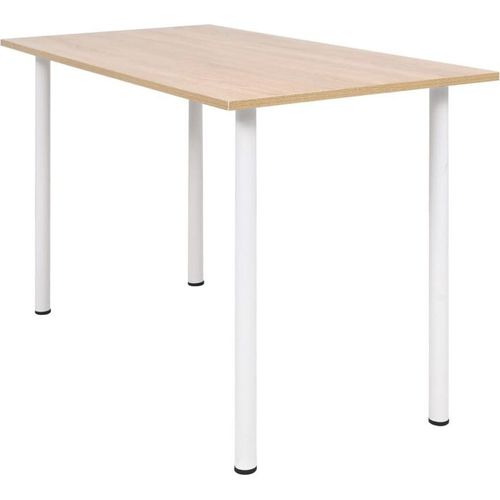 Esstisch 120×60×73 cm Eichenbraun und Weiß