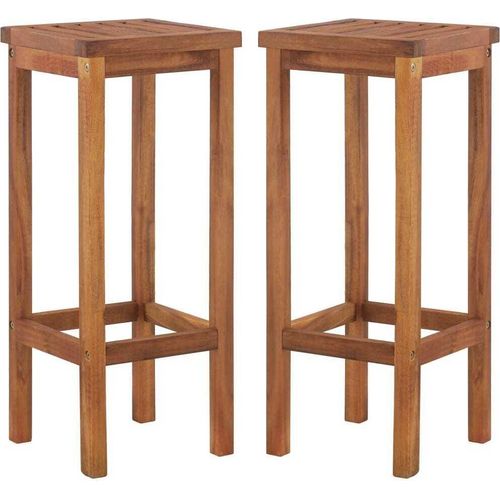 Barhocker 2 Stk. Massivholz Akazie