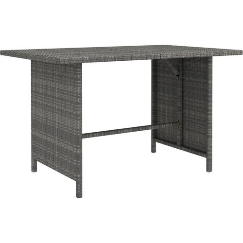 Garten-Esstisch Grau 110x70x65 cm Poly Rattan