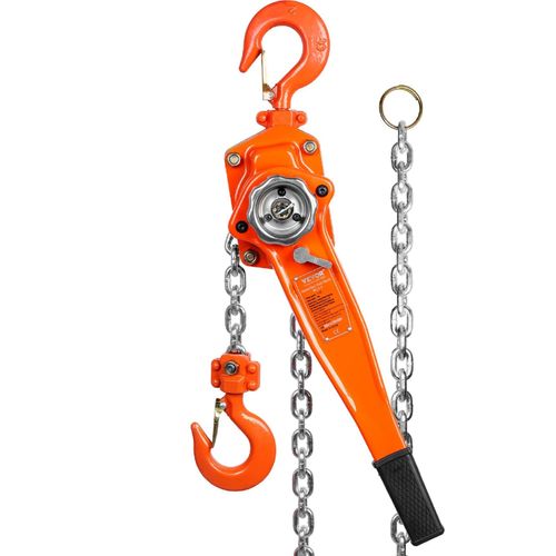 VEVOR Ratschenzug Stahl 1,5T Belastbarkeit Flaschenzug Hebezug 2,8m Hubhöhe Hebelzug 8x24mm Hubkettengröße Kettenzug 240N Zugkraft Strapazierfähige Doppelklinken-Bremse Ratschenkettenzug