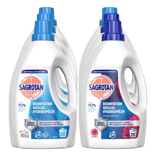 Sagrotan Wäsche-Hygienespüler 1,5 Liter, verschiedene Sorten, 6er Pack