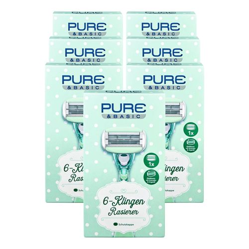 Pure & Basic 6- Klingen Damenrasierer, 7er Pack