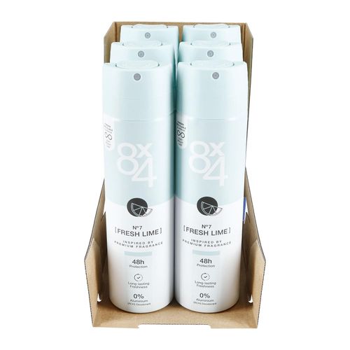 8x4 Deospray Fresh Lime N°7 150 ml, 6er Pack