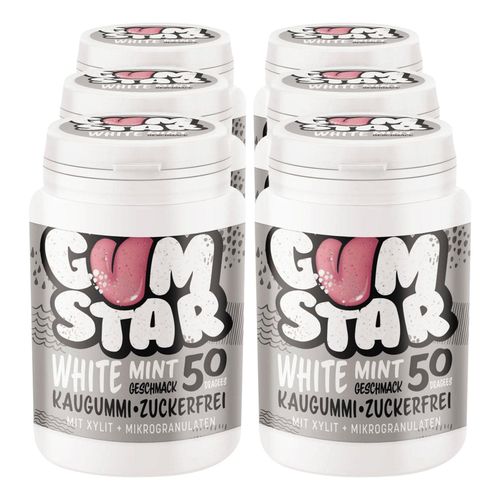 Gumstar White Mint Kaugummi 50 Stück, 6er Pack