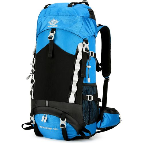 60L wasserdichter Wanderrucksack Camping-Reise-Tagesrucksack mit Regenschutz für Camping-Wanderreisen