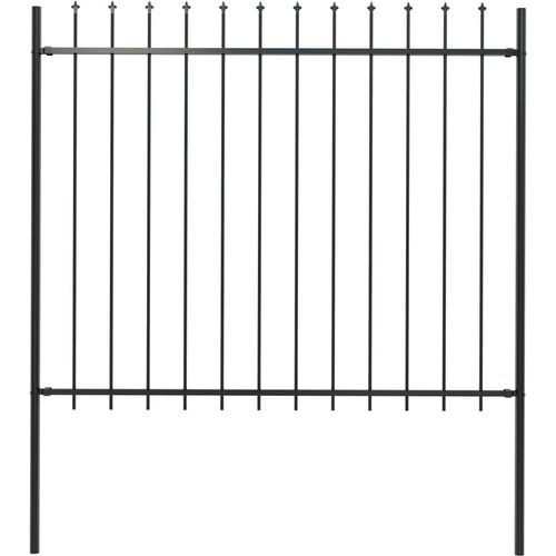 Gartenzaun mit Speerspitzen Stahl 1,8 m Schwarz