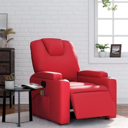 Massagesessel Elektrisch Rot Kunstleder , Klassische Sessel 2024 Neu