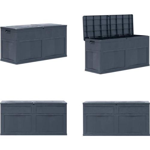 vidaXL Garten Aufbewahrungsbox 320 L Schwarz - Aufbewahrungsbox - Aufbewahrungsboxen - Kissenbox - Kissenboxen