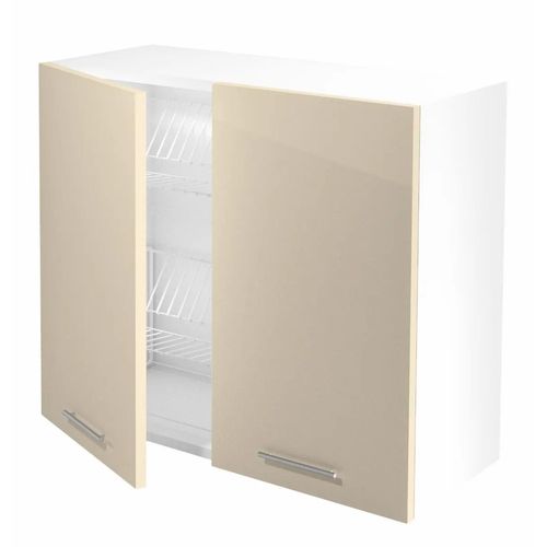 Halmar Oberer, höher Küchenschrank Vento GC-80/72 - weiß / beige Hochglanz