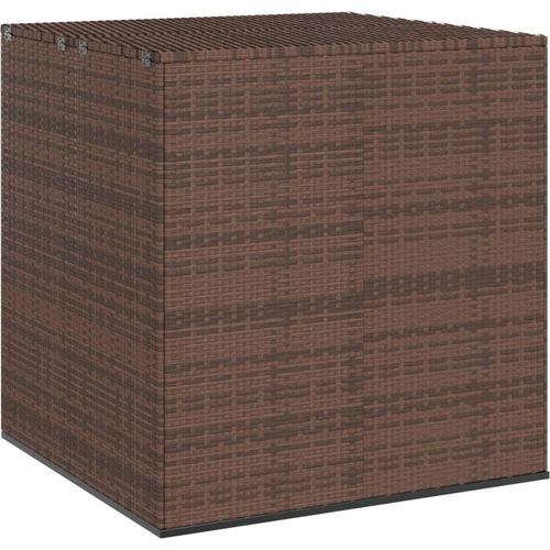 Garten-Kissenbox PE Rattan 100x97,5x104 cm Braun