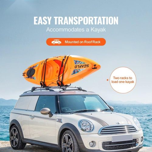 Kajak-Dachgepäckträger, 1 Paar J-Bar, Zusammenklappbarer Soft-Dachgepäckträger für Kajak, Surfbrett, Kanu, SUP, Skiboard, Montage an Auto, SUV, Lkw - 1 Kajak