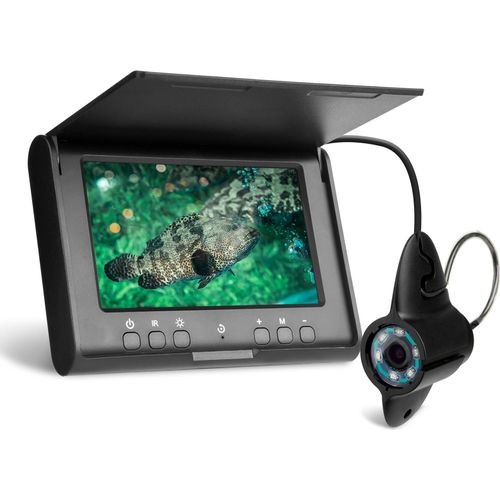 720P Unterwasser-Angelkamera, tragbarer Video-Fischfinder mit 4,3-Zoll-IPS-Monitor, IP68 wasserdicht, IR-Nachtsicht, eingebauter Akku, 15 m Kabel, Unterwasserkamera fuer das Angeln auf Eis, Seen, Booten