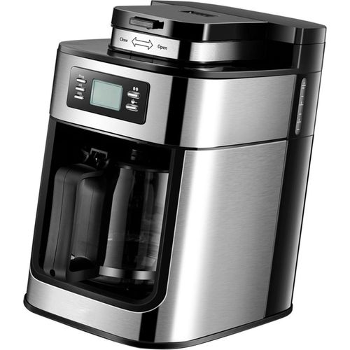 Programmierbare Kaffeemaschine mit Timer 1050 Watt 1L Großes Fassungsvermögen 2-8 Tassen Tropfkaffeemaschine Warmhalten Mahlen und Brühen Kaffeevollautomat mit integrierter Kaffeemühle