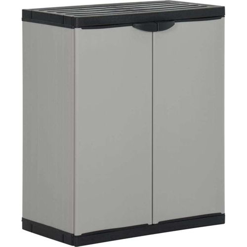 Mülltonnenbox Grau und Schwarz 68x40x85 cm PP