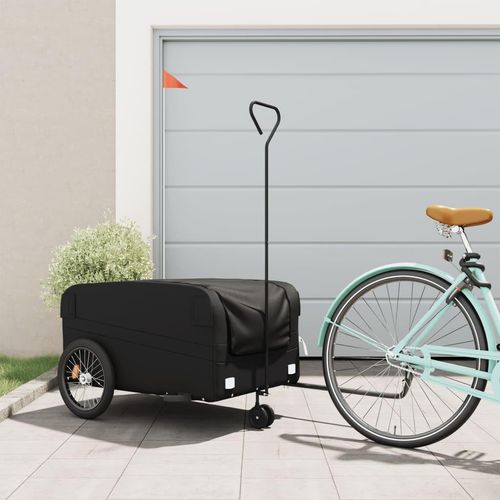 Fahrradanhänger Schwarz 45 kg Eisen