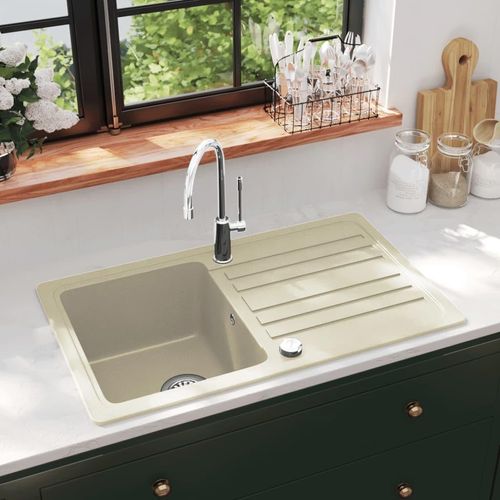 Möbel Granitspüle Einzelbecken Beige DE26002